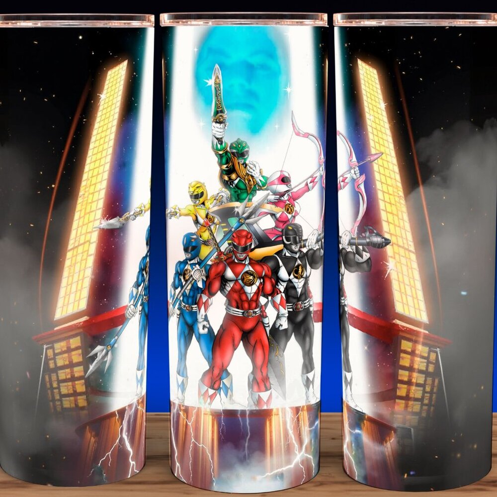 Power Rangers 90s Comic Book Style Cup Mug Tumbler 20oz